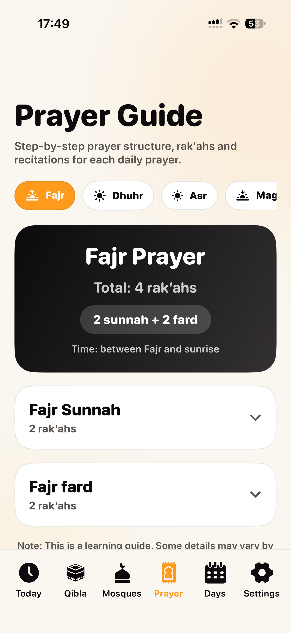 Step-by-step prayer guide